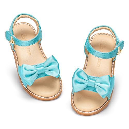 Image of THEE BRON Toddler Girls Sandals Wedding Flower Girl Dress Shoes Open Toe Flats
