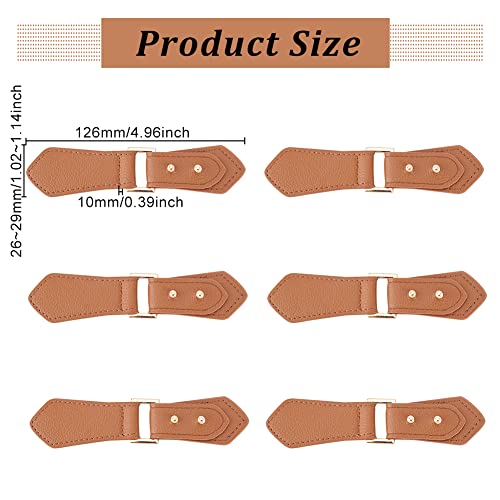 FINGERINSPIRE 6 works Leather Sew-On Toggles Closures Saddle Brown PU Leather Snap Toggle with Pins Metal Leather Clasp Fastener Replacement Snap Toggle for Shoes Coat Jacket Bags DIY Craft - Image 2