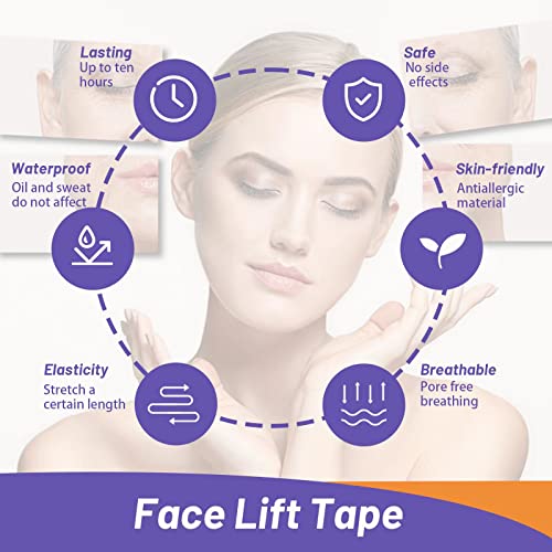 Face Lift Tape-40 Pcs Invisible Face Tape With Lifting Ropes Face Lifting Strips Face Tape Lifting Invisible Face Lift Stickers To Lift Saggy Skin Hide Facial Wrinkles And Double Chin Neck And Eye Lift Tapes V Shaped Thin Face Stickers #TOP6