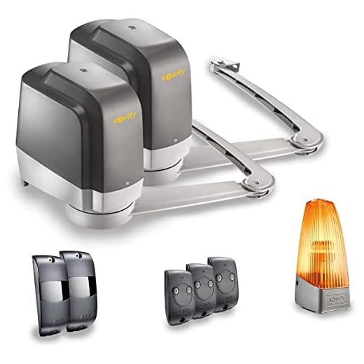 Somfy 1241430 - Motorisation à Bras Lockyvia Line RTS pour Portail Battant | Livrée avec 3 Télécommandes Keytis, Feu Orange et Photocellules | Compatible app TaHoma