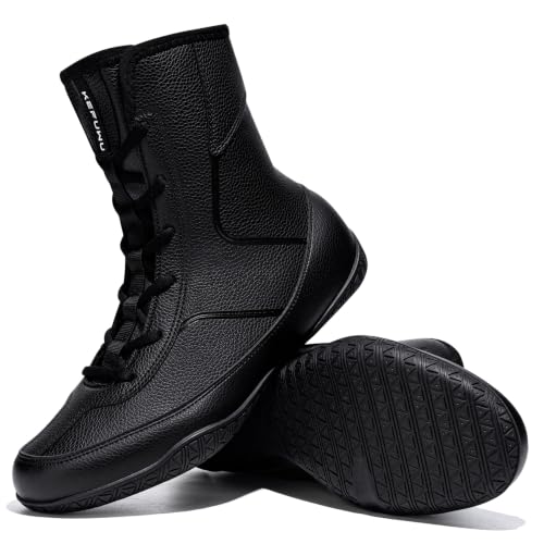 Image of Wrestling Boxing Boots Wide for Men Youth High Top Non-Slip | Comfortable Breathable Lightweight for Competition & Training