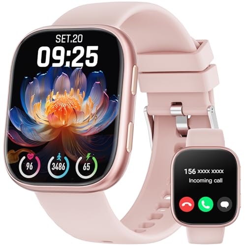 Mingtawn - Montre Intelligente Femmes Hommes, Smartwatch 1,83" HD avec Surveillance du Rythme Cardiaque/SpO2/Sommeil, Montre de Fitness avec Appel Bluetooth, 120+ Modes de Sport, Étanche pour Android iOS（Rose