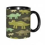 reyawdf Taza Original Personalizada, Alligator Jungle Wilderness Theme con cocodrilos Savannah A,330ml, Cerámica, Regalo Creativo para Café, Té, Regalo de Cumpleaños y Navidad - Apta para Lavavajillas