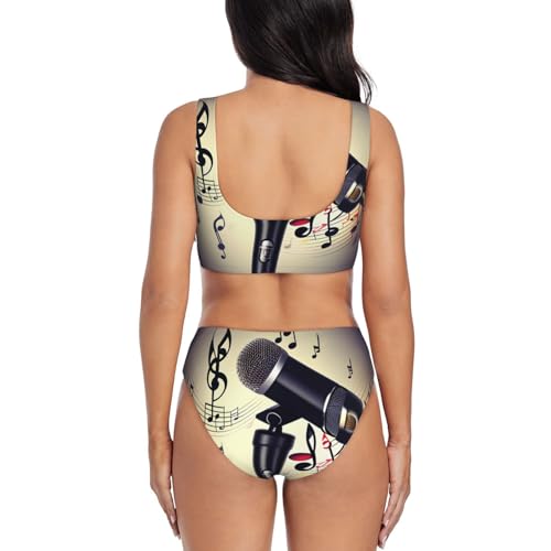 Ensemble bikini microphone et note de musique : effet ventre plat - 3