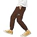 SANGTREE Boys' Cargo Jogger Pants Multi Pocket Elastic Waist Outdoor Fashion Casual Sweatpants with Drawstring, Brown, 6-7Y = Tag 130