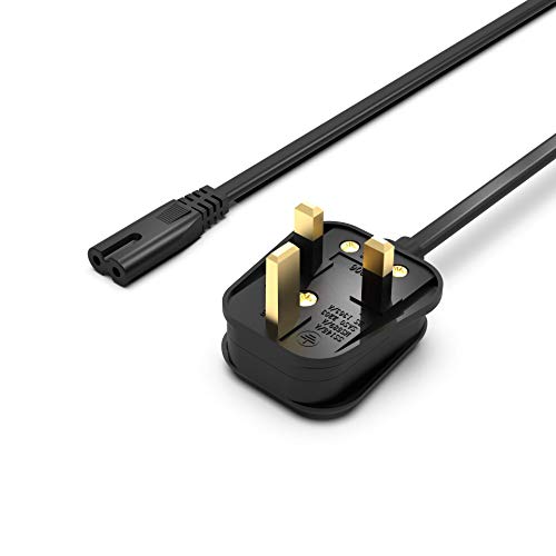 Superer Power Cable Fit for Sony PS5 PS4 PS3 Slim PlayStation 5 4 3 Xbox Series X/S Xbox One X/S 2 Pin IEC C7 Figure 8 Replacement Lead (1.2 M UK Straight Plug)