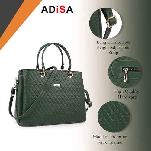 Image of ADISA quilted handbag shoulder bag for women and girls with detachable sling belt (AD4077)