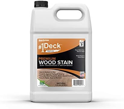 #1 Deck Premium Semi-Transparent Wood Stain for Decks, Fences, & Siding - 1 Gallon (Natural)