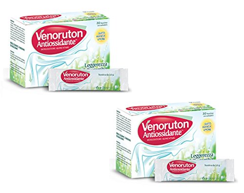 2 VENORUTON ANTIOSSIDANTE 20 X2 sobres RUSCO CENTELLA VIT C y para la ligereza de las piernas