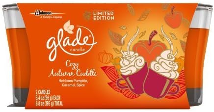 SC Johnson Glade Glade - Ambientador de vela en frasco, Cozy Autumn Cuddle, 2 velas, 6.8 onzas, paquete de 1