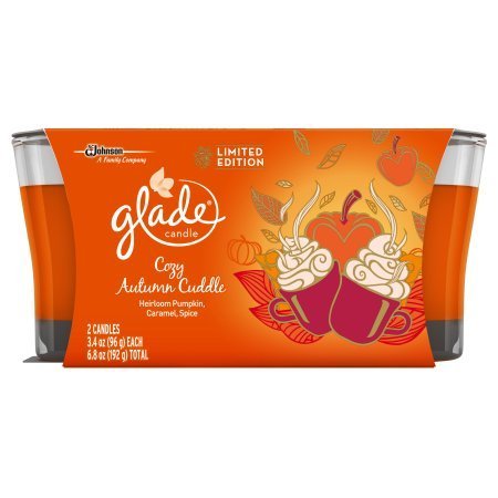 Glade Glade Jar Candle Air Freshener, Cozy Autumn Cuddle, 2 Candles, 6.8 Ounce, 6.8 Ounce