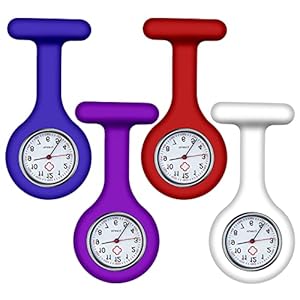 YOYIAG Hartslaghorloge verpleegster zusterhorloge zakhorloge digitale siliconen band met pin clip zusterhorloge fob kwarts uurwerk waterdicht doktersverpleegkundige medische broche fob horloge, rood, paars, wit, blauw, np