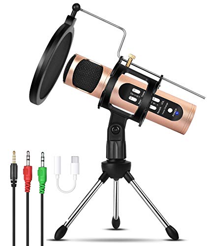 Voice Changer Microphone, REMALL Studio Recording Microphone for iPhone/Phone/Android,Microphone Changing Voice for Singing Recording Mic,YouTube Microphone Podcast Kit for Laptop PC Stream Adults