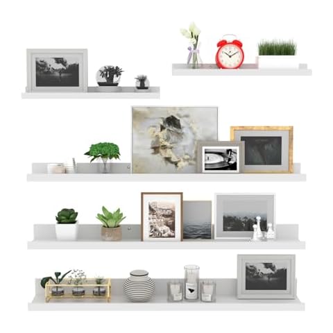 Giftgarden 90 cm White Floating Shelf Set Cover