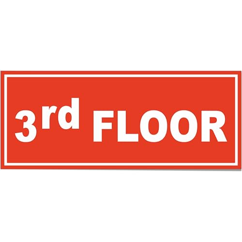 Image of ATTRACTSO - 3rd Floor Sign Self Adhesive Laminated Sticker for Home, Office, Shop, Hospital, Hotel, Theatre, Restaurant - 12 inchx5 inch inch (Red)