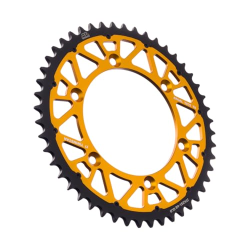 Kettenrad Twinstar 48Z en pas 520 couleur doré pour transmission moto de cross