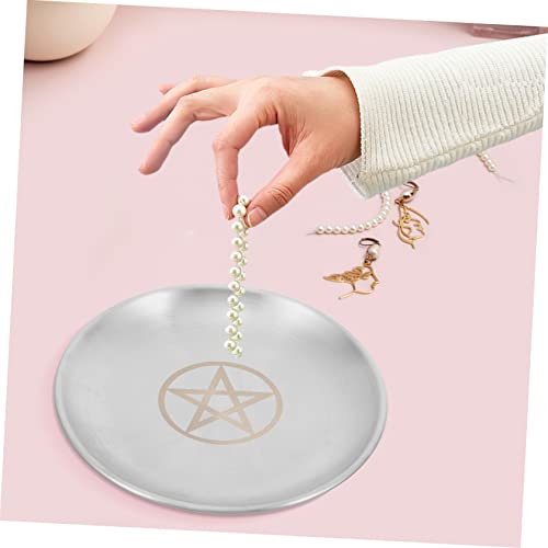 Zerodeko 4Pcs Pentagram Candle Centerpieces For Dining Table Stainless Steel Trim Witch Decor Pentagram Tealight Holder Star Candle Holder Candle Stand Altar Table Centerpiece Storage Tray #TOP7