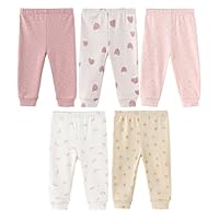 JELYLOVE 5er-Pack Unisex Baby Junge Mädchen Hosen Sets aus 100% Baumwolle Babyzubehör Neugeboren