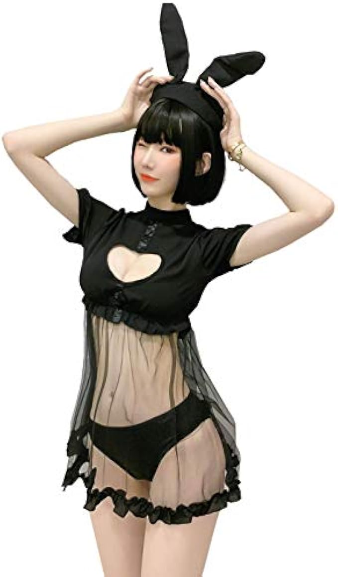 Sexy Bunny Cosplay Lingerie Dress Kawaii Anime Kitten Keyhole Costume Cute Maid Outfit Japanese Lolita Underwear