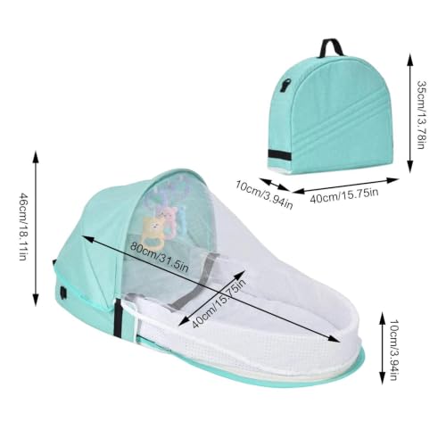 Cuna de viaje para bebés de algodón orgánico con diseño plegable 6