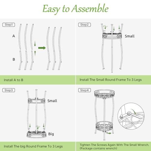 H Homexin HX03 Plant Stand Indoor Outdoor, 2 Tier Tall Metal Plant Stand 27 Inch Plant Holder Rack Heavy Duty Rustproof Decorative Plant Shelf For Corner Garden Balcony Patio Lawn Office thumb #4