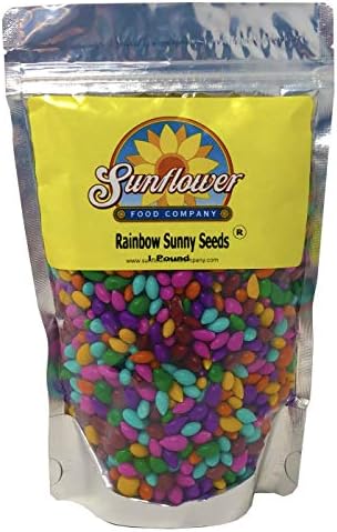 Chocolate Covered Sunflower Seeds - Multicolored Candy Coated Treats - Rainbow Sunny Seeds - Sweet and Crunchy Topping - 1 LB Resealable Bag