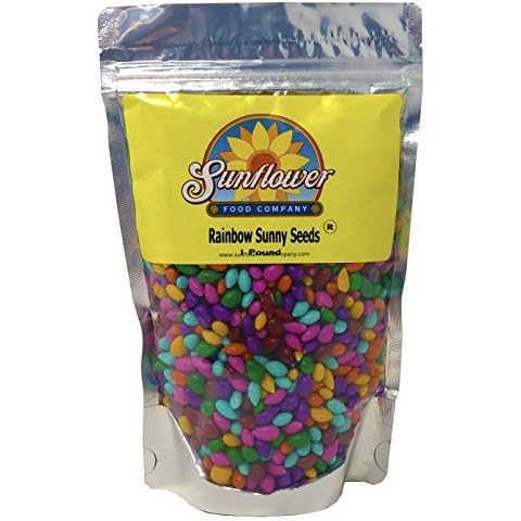Chocolate Covered Sunflower Seeds - Multicolored Candy Coated Treats - Rainbow Sunny Seeds - Sweet and Crunchy Topping - 1 LB Resealable Bag Cover