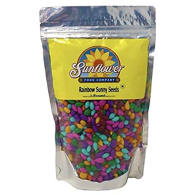 Chocolate Covered Sunflower Seeds - Multicolored Candy Coated Treats - Rainbow Sunny Seeds - Sweet and Crunchy Topping - 1 LB Resealable Bag