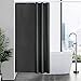 Furlinic tekstylna zasłona prysznicowa przeciw pleśni, wodoszczelna, z poliestru, nadaje się do prania, ciemnoszara, 120 x 200 cm, z 8 pierścieniami.