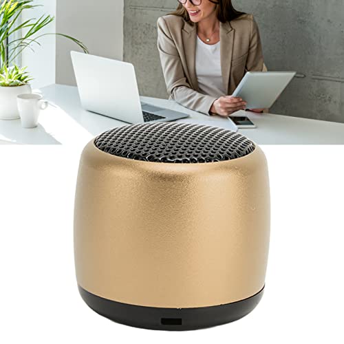 Image of Sanpyl Mini Bluetooth Speaker, Portable Wireless Speakers with HD Sound Heavy Subwoofer, USB Rechargeable Small Tiny Speaker for Outdoor Indoor (Gold)