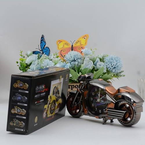 Image of Spiaty Plastic Motorcycle Analog Desk Alarm Clock, Black, 4 cm , 5 cm