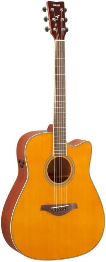 Image of Yamaha FGC-TA Dreadnought Cutaway Transacoustic Guitar w / Chorus and Reverb, Vintage Tint | Solid Spruce Top, Mahogany Back and Sides, Nato Neck, Rosewood Fingerboard, SYSTEM70 Transacoustic with Reverb and Chorus