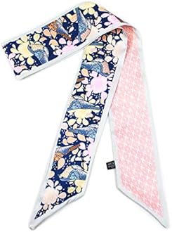 Gudessly womens Bag Handbag Handle Ribbon Scarf colorful small scarf