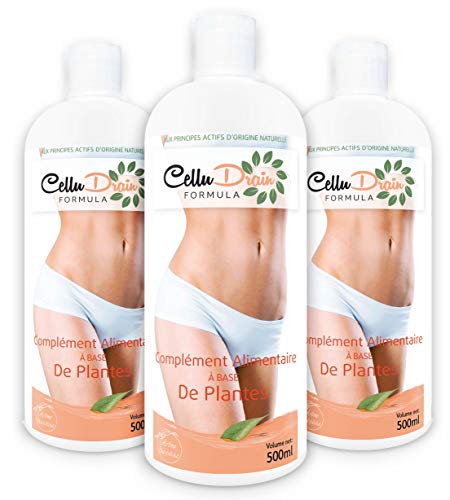 Détox Minceur Végan CelluDrainFormula de Stephanie Franck Beauty Puissant Diurétique pour éliminer toxines et favoriser la perte de poids Cure 30 jours 3 x 500 ml