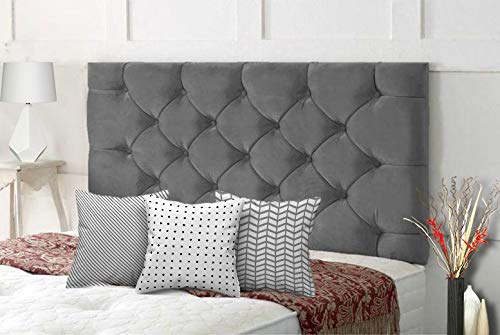 Affordable Chesterfield Headboards in Elegant Plush Velvet with Matching Buttons (3FT Single- Height 24", Steel) — image 1