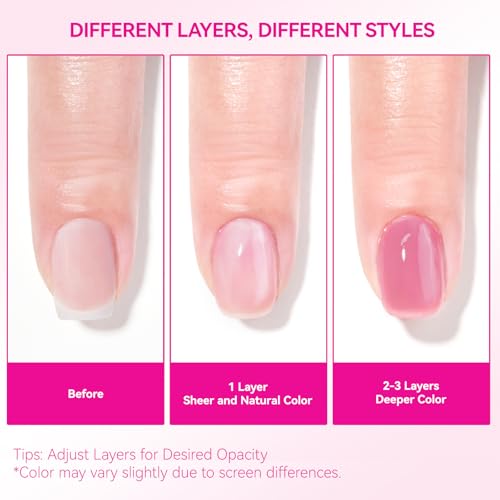 Nail Repair for Women: 8 in 1 Dusty Rose Nail Hardener Strengthener Extra Strong and Growth - Protein Nail Polish Hardener Ridge Filler Concealer for Weak and Damaged Nails 15ml
