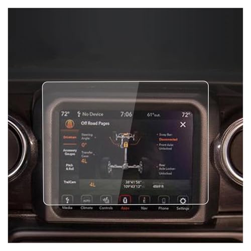 Film protecteur en verre trempé anti-rayures pour écran Jeep Wrangler 2023 bleu