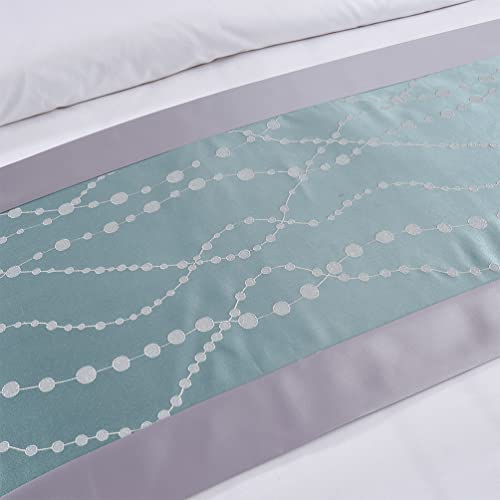 Komagome Bed Runner Scarf Protector Slipcover Bed Decorative For Hotel Guesthouse Home Resorts (Point&Line,180X50Cm For 1.2M Bed) #TOP2