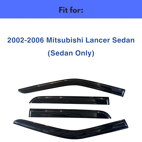 Image of IG Window Visors Fit for 2002-2006 Mitsubishi Lancer Sedan, Out-Channel Rain Guards Vent Wind Deflectors 4PC, Car Accessories for 02-06 Lancer (Sedan Only)