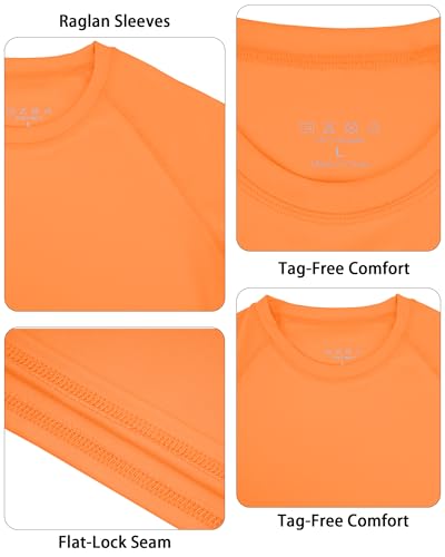 Image of Boys UPF 50+ Rash Guard Swim Shirt, Kids Youth Long Sleeve Sun Protection UV Rashguard Shirts for Water Surfing Beach