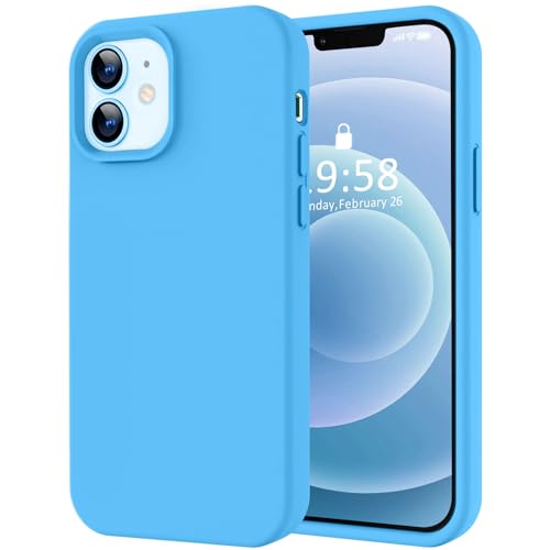 Image of LOVE 3000 Designed for iPhone 12 Case /iPhone 12 Pro Case, Premium Silicone with [Soft Anti-Scratch Microfiber Lining] Shockproof Protective Phone Case for Men Women Girls 6.1 inch, Blue