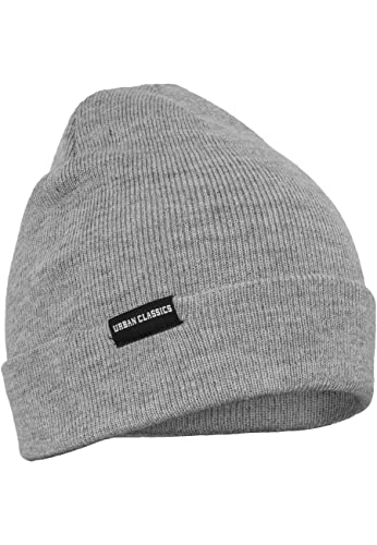 Urban Classics Gorro básico con Solapa Punto, Gris (Grey 00111), Talla única Unisex Adulto