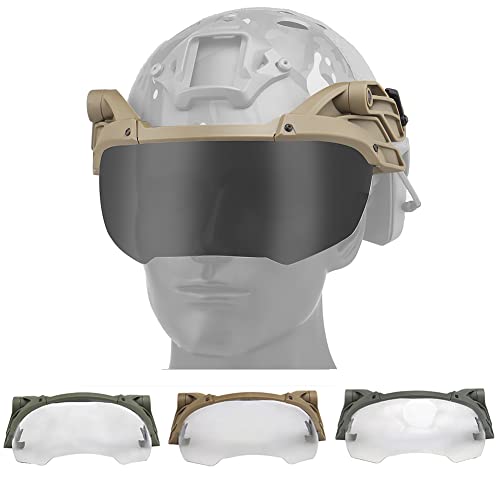 Masque de protection rabattable avec guide de lunettes antichoc pour airsoft