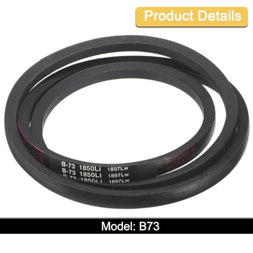 Image of uxcell 3 Pack B73 Classic Wrapped V-Belt, 76 inch Outside Circumference Wrapped Industrial Rubber V-Belt B Profile V-Belt for Industrial Machinery Equipment, Black
