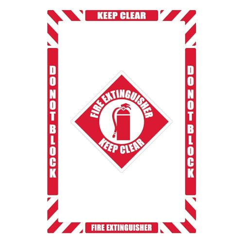 Marquage au sol extincteur NMC WFK07 kit configurable antidérapant avec panneau 30,5x30,5 cm