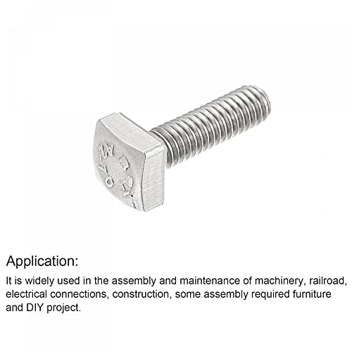 Image of uxcell Square Head Bolt, 10pcs M4x12mm Fully Thread 304 Stainless Steel Grade C Square Machine Screws