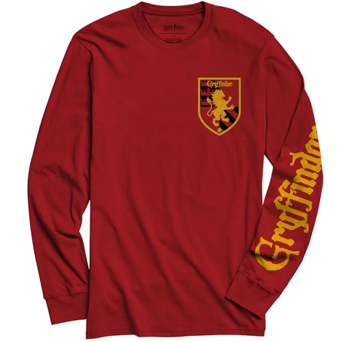 Harry Potter Gryffindor House Long Sleeve Adult T-Shirt(XL Red)