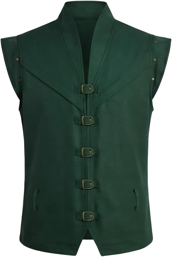 Renaissance Prince Cosplay Costume Green Vest Outfit for Adult Men Halloween Full Set