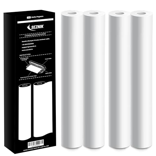 Image of Seznik A4 Thermal Paper Roll, Printing Paper, 210 x Φ30mm, 4 Rolls, 8 inch Paper for Portable Thermal Printer (A4 Rolled Thermal Paper)