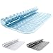 Produktbild ANSIO® Duschmatten rutschfeste Anti-Schimmelmatte für Badezimmer Gummi Duschmatte mit Ablauflöchern & Saugnäpfen Maschinenwaschbar (54 x 54 cm, Transparent Blau)